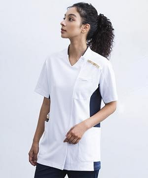 事務服・会社制服の通販の【ユニデポ 事務服】【全5色】スクラブジャケット（男女兼用/透け防止・吸汗性・制電・ストレッチ・工業洗濯可）