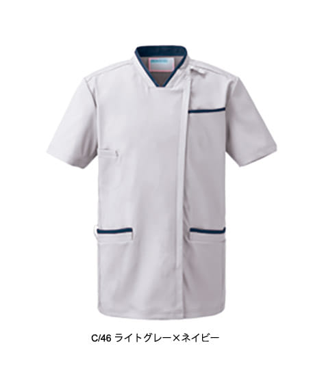 【全5色】スクラブジャケット半袖（制菌・防汚・ストレッチ・男女兼用）