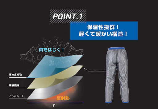【全9色】防寒パンツ（透湿防水・ショート丈・3S～3L）