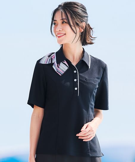 【全2色】ポロニット（ニット・接触冷感・吸汗速乾・消臭・エコ/通気度117㎤/㎠・s）