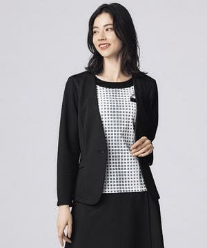 事務服・会社制服の通販の【ユニデポ 事務服】【全２色】ライトジャケット（ニット・エコ素材・レディース）