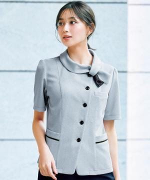 事務服・会社制服の通販の【ユニデポ 事務服】【全3色】オーバーブラウス（ニット・吸水速乾・消臭テープ付き）