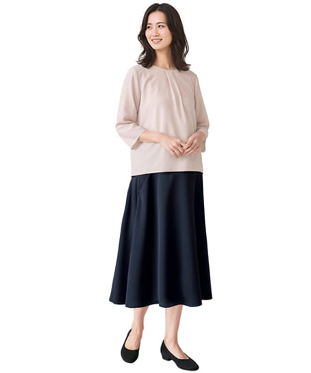 【全2色】マタニティスカート(ストレッチ・防汚加工・抗菌防臭・ロング丈)