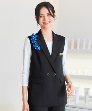 【全2色】ロングベスト（ストレッチ・ウォッシャブル）