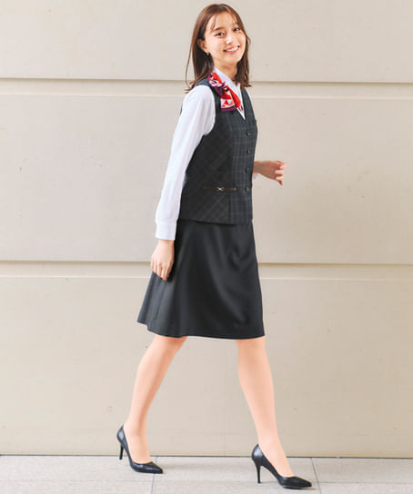 【全2色】Aラインスカート（ストレッチ・エコ・56cm丈）