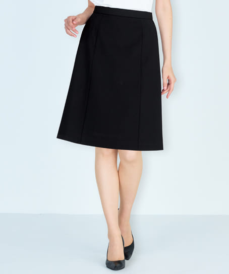 【全2色】Aラインスカート(ストレッチ・防汚加工・抗菌防臭・56㎝丈)