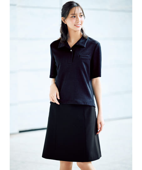 【全2色】Aラインスカート(ストレッチ・防汚加工・抗菌防臭・56㎝丈)