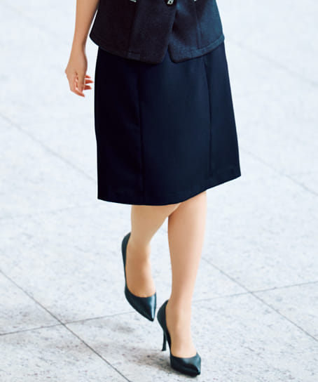 【全2色】Aラインスカート(ストレッチ・防汚加工・抗菌防臭・56㎝丈)