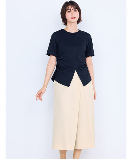 【BONCIERGE meets Audire】全2色・クロップドワイドパンツ（ストレッチ・吸水速乾・防汚加工・股下50㎝）