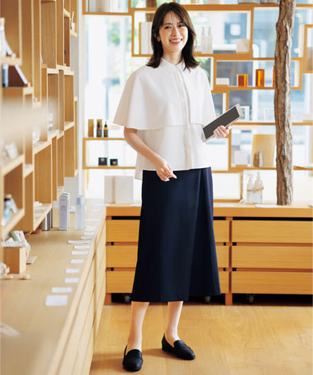【BONCIERGE meets Audire】全2色・クロップドワイドパンツ（ストレッチ・吸水速乾・防汚加工・股下50㎝）
