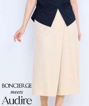 【BONCIERGE meets Audire】全2色・クロップドワイドパンツ（ストレッチ・吸水速乾・防汚加工・股下50㎝）