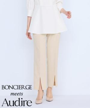 【BONCIERGE meets Audire】全2色・スリットパンツ（ストレッチ・吸水速乾・防汚加工・股下68㎝）