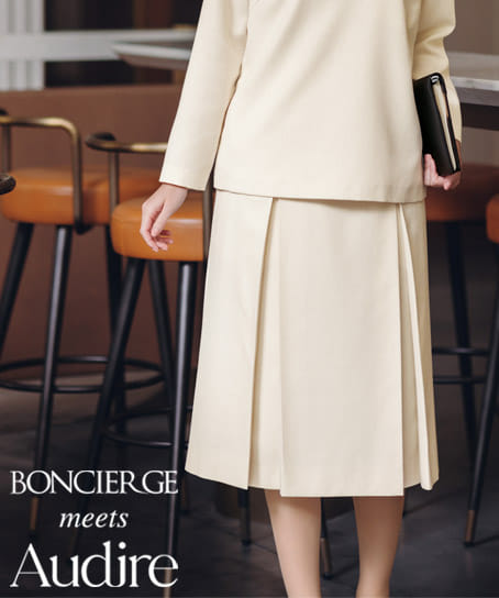 【BONCIERGE meets Audire】全2色・プリーツスカート（抗菌防臭・エコ素材・70cm丈）