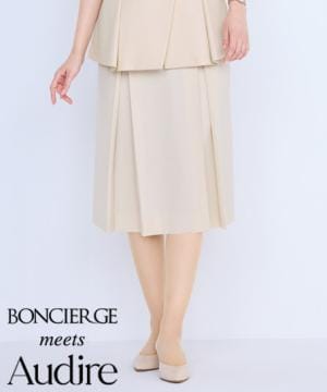 【BONCIERGE meets Audire】全2色・プリーツスカート（ストレッチ・吸水速乾・防汚加工・着丈70㎝）