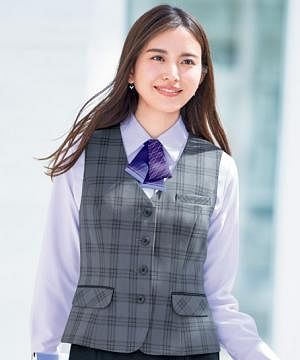 事務服・会社制服の通販の【ユニデポ 事務服】【全3色】ベスト（ストレッチ・オールシーズン）