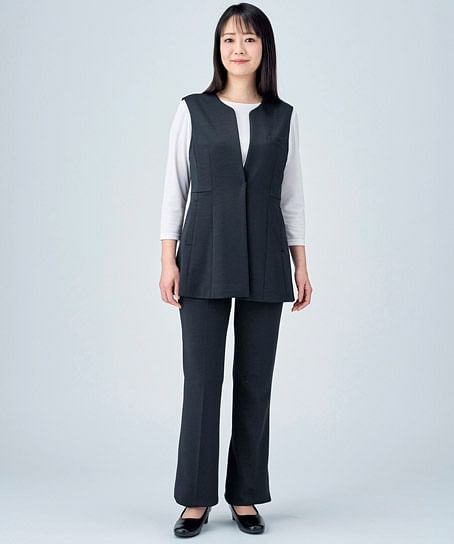 【全2色】ロングベスト（ニット・抗菌・防汚）