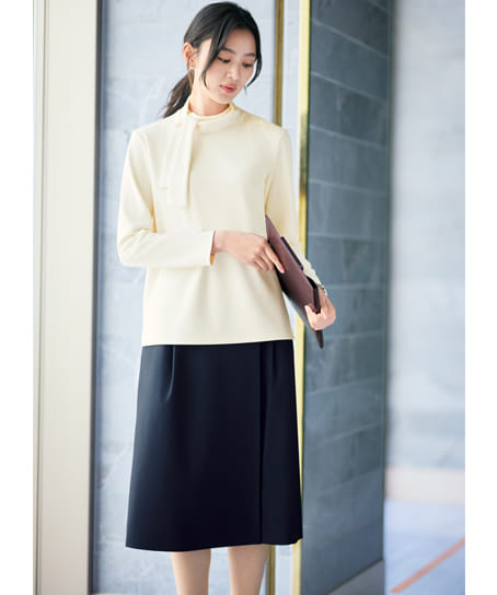 【全2色】プリーツスカート(ロング丈)(2WAYストレッチ・ECO素材・家庭洗濯OK・9号/68cm)