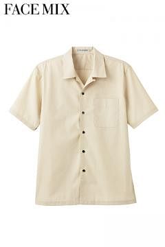 【全4色】ブロードオープンカラー半袖シャツ（ユニセックス/3S～5L）