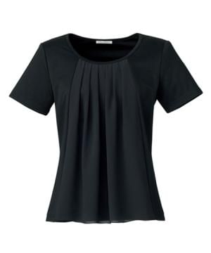 飲食店制服・ユニフォームの通販の【ユニデポ フード】【アウトレット】全3色　シフォン切替え半袖ニット