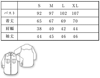 【Lee】全4色・レディスウエスタンチェック七分袖シャツ サイズ詳細