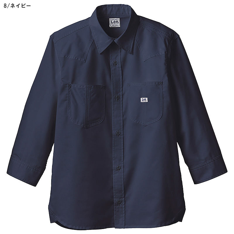 【Lee】全2色・ユニセックス七分袖シャツ