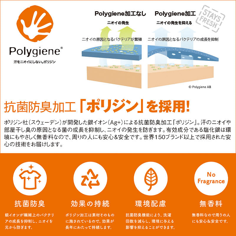 【POLYGIENE/ポリジン】全16色・ポリジン 4.3オンスドライＴシャツ（抗菌・防臭）