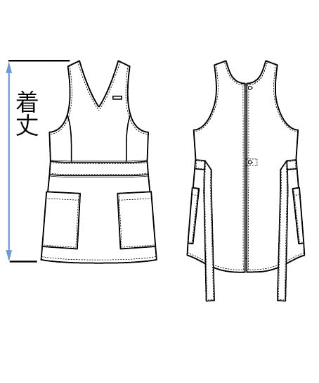 【全2色】エプロンドレス（吸汗速乾・防汚・制菌・制電・ストレッチ）