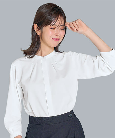 【全1色】ブラウス(7分袖・ニット・吸汗速乾・防透性・UVカット))