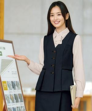 事務服・会社制服の通販の【ユニデポ 事務服】【全1色】ベスト（ストレッチ・吸汗速乾・接触冷感・高通気）
