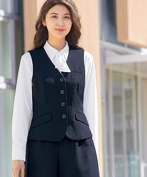 事務服・会社制服の通販の【ユニデポ 事務服】【全2色】ベスト（ストレッチ・帯電防止・エコ）