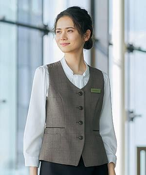 事務服・会社制服の通販の【ユニデポ 事務服】【全2色】ベスト（エコマーク・帯電防止）