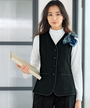 事務服・会社制服の通販の【ユニデポ 事務服】【全2色】ベスト（ストレッチ・エコ素材）