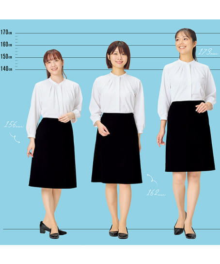 【全2色】Aラインスカート(60cm丈・ニット・抗ウイルス)