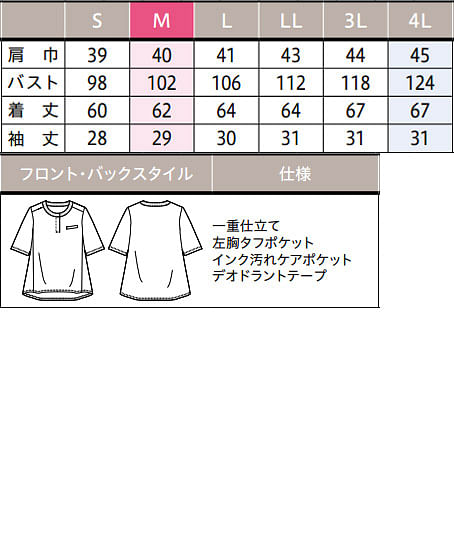 【全2色】ノーカラーポロシャツ（ニット・高通気・吸汗速乾・通気度139.4㏄） サイズ詳細