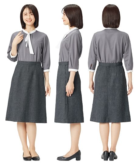 【全2色】リボンカラーポロシャツ（ニット・高通気93．2cm³/cm²・s・吸汗速乾）