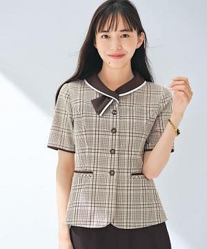 事務服・会社制服の通販の【ユニデポ 事務服】【全2色】オーバーブラウス（エコ素材・脇汗パッド付）