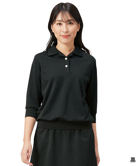 【MARY QUANT】全2色・ポロシャツ（六分袖・ニット・高通気・通気度130.cc）