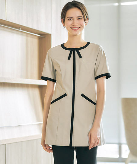 【MARY QUANT】全2色・チュニック（ニット・半袖・ホームウォッシャブル）