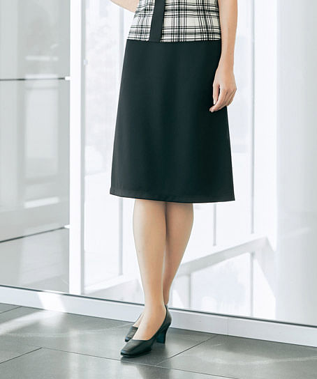 【MARY QUANT】至福のスカート（Aライン・ニット・防シワ・吸汗速乾・抗ウイルス・抗菌防臭・65cm丈/9号）