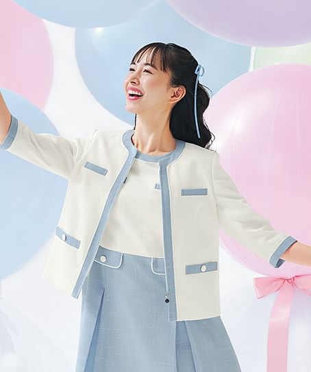 【MARY QUANT】全3色・ジャケット（七分袖・ストレッチ・ホームウォッシャブル）