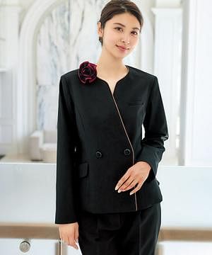 事務服・会社制服の通販の【ユニデポ 事務服】【MARY QUANT】ジャケット（ニット・吸汗速乾・防透性）