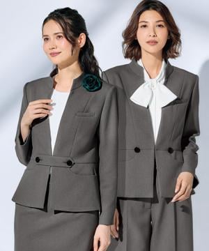 事務服・会社制服の通販の【ユニデポ 事務服】【MARY QUANT】ジャケッ（全2色・ストレッチ・ホームウォッシャブル））