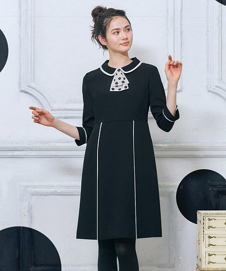 【MARY QUANT】全1色・ワンピース（七分袖・ストレッチ）