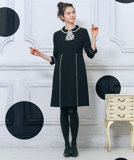 【MARY QUANT】全1色・ワンピース（七分袖・ストレッチ）