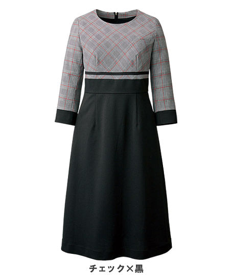 【MARY QUANT】全1色・ワンピース（七分袖・ストレッチ・抗ウイルス・抗菌）