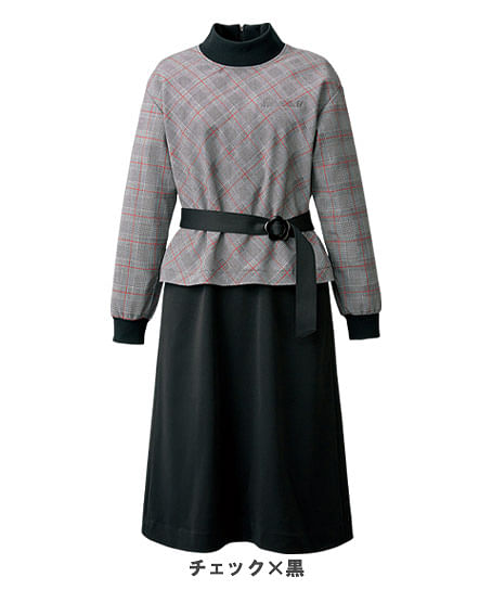【MARY QUANT】全1色・ワンピース（九分袖・ニット・防シワ・吸汗速乾・抗ウイルス・抗菌防臭）