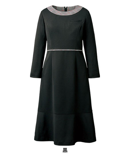 【MARY QUANT】全1色・ワンピース（八分袖・ニット・防シワ・吸汗速乾・抗ウイルス・抗菌防臭）