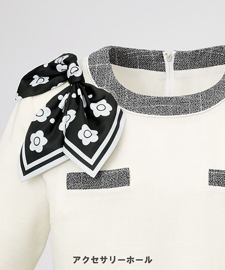 【MARY QUANT】全3色・ワンピース（七分袖・ストレッチ・ホームウォッシャブル）