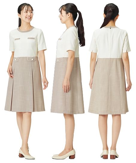 【MARY QUANT】全3色・ワンピース（七分袖・ストレッチ・ホームウォッシャブル）