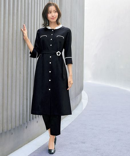 【MARY QUANT】ワンピース（七分袖・ストレッチ・ホームウォッシャブル）